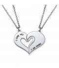 Two personalized necklaces for couples