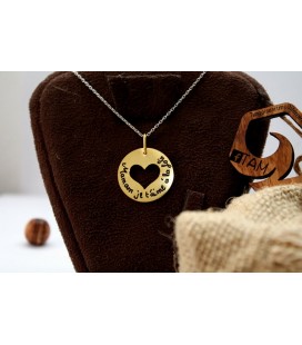 Engraved heart necklace for mom