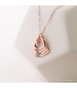 Engraved hearts necklace
