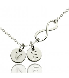 Infinty necklace with engraved letters