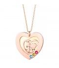 heart personalized engravable necklace with birthstone
