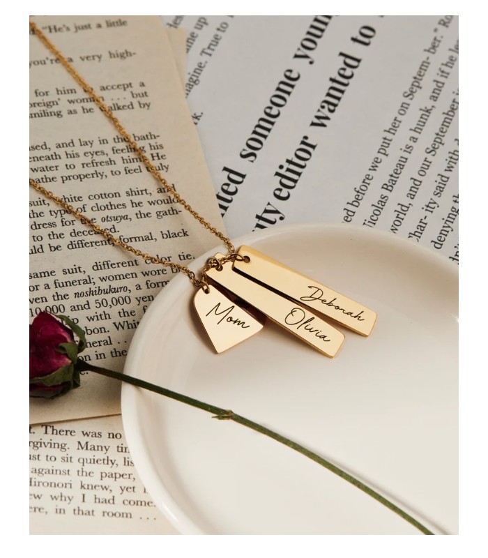Custom Name Coordinates Vertical Bar Necklace, Personalized Gift Mom Baby  Name Necklace, Rose Gold 3D Bar Pendant Sister Gift Custom Message ·  byVellamo · Online Store Powered by Storenvy