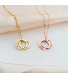 Intertwined rings necklace