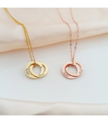 Intertwined rings necklace
